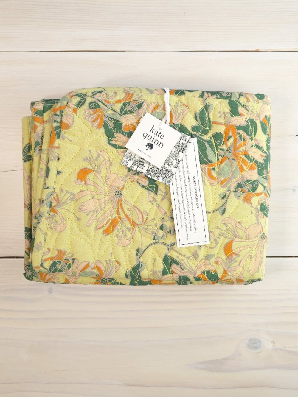 Kate Quinn Honeysuckle Organic Cotton Gauze Quilt Reversible New